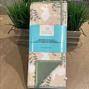 Martha Stewart Everyday Reversible Drying Mats - Green and Cream Set of 2